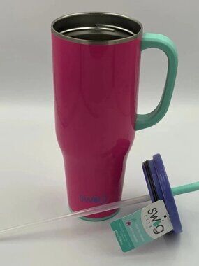 Swig Life 40oz MEGA MUG Insulated Stainless Steel Colorblock Pink/Purple-New!